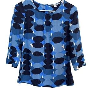 MINI Boden Dress Girls Size 2 Year Blue Polka Dot Long Sleeve Sheath Pleated